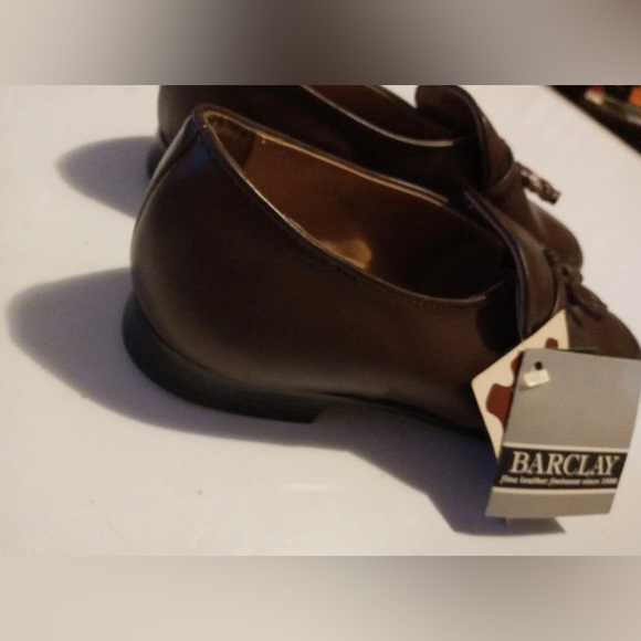 NOS 70s BARCLAY Endicott Johnson Mens 8D Brown Leather Oxford New Dress Shoes - Picture 8 of 12